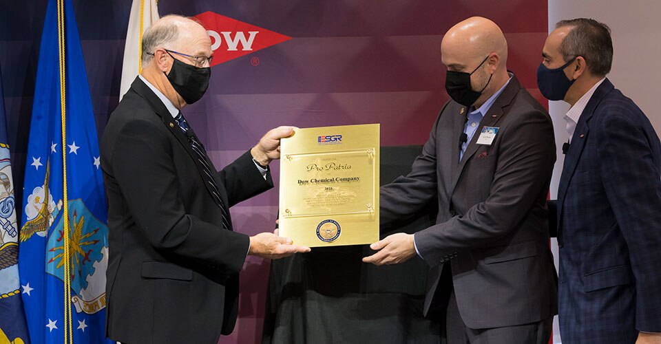 Dow's Scott Welchel and Howard Ungerleider accept the ESGR award