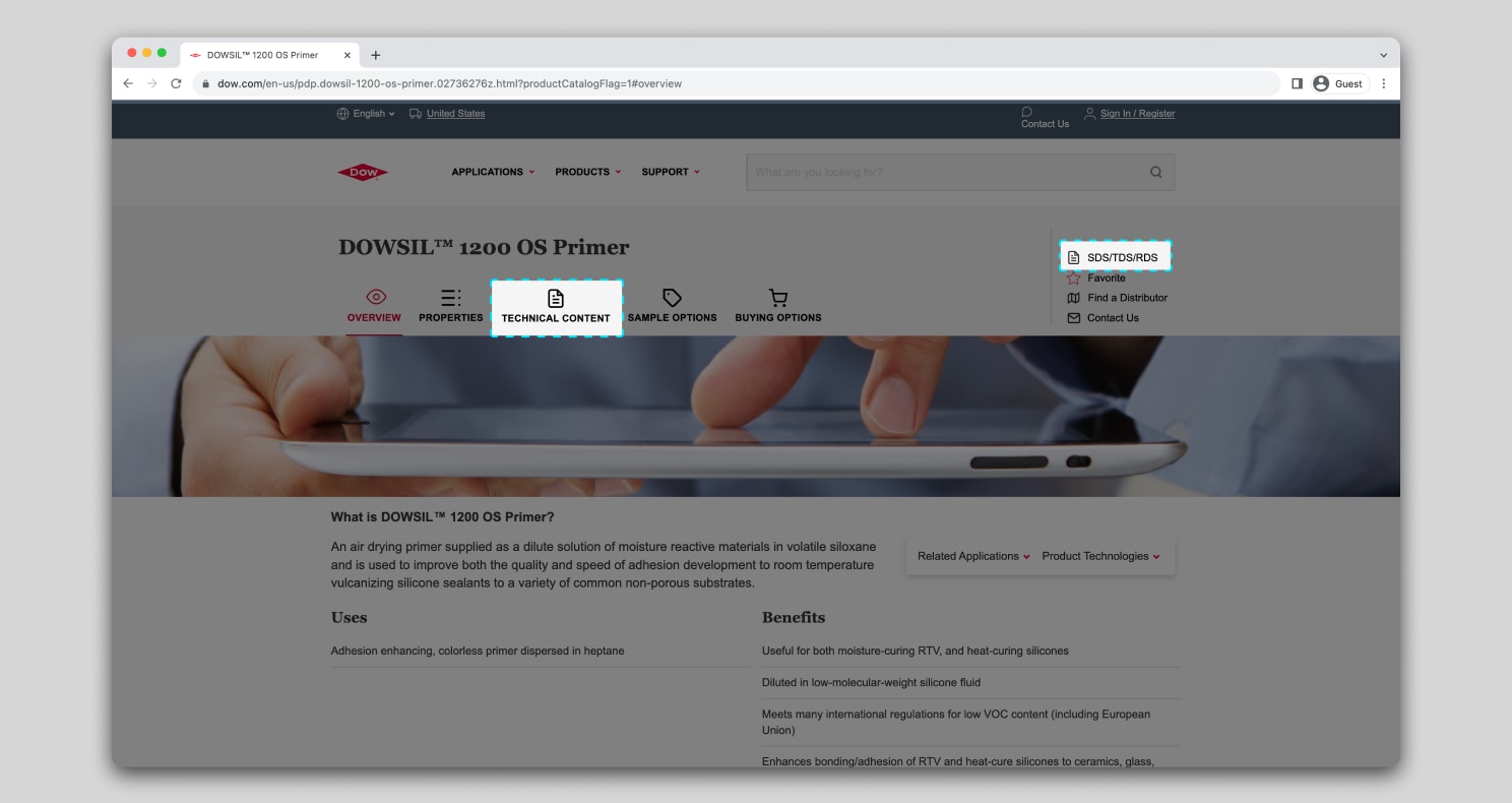 Accessing Regulatory Data Sheets (RDS) Dow Inc.