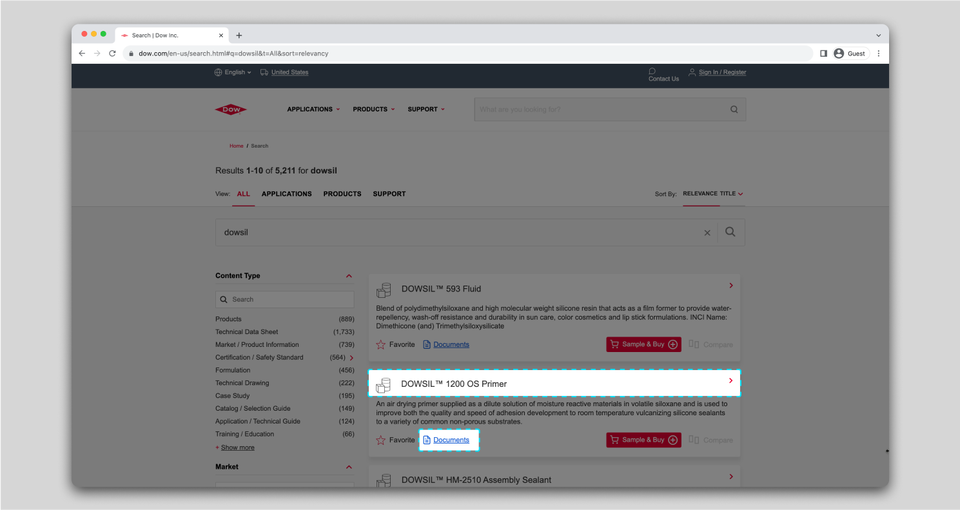 Accessing Regulatory Data Sheets (RDS) Dow Inc.